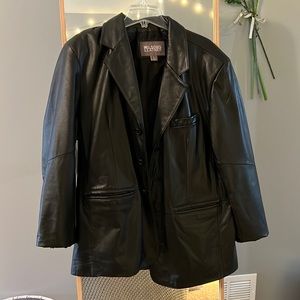 Black leather jacket. Vintage.